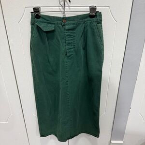 Vintage Jennifer Moore Green Denim Midi Skirt